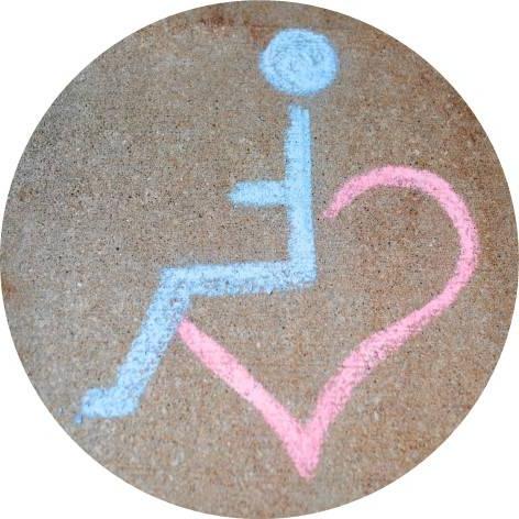 Accessibility Symbol with a hearth instead of a wheelchair
